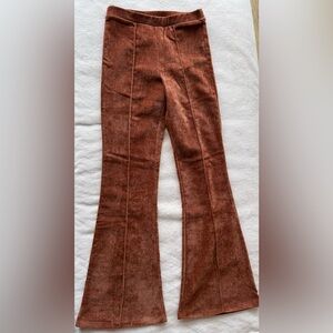 Burnt Orange Flared Corduroy Pants